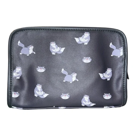 Disney Cinderella Lucifer Black and Gray Cat Cosmetic Case - Picture 2 of 4